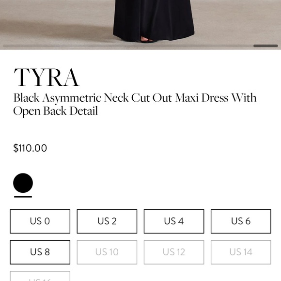 Club L Black Asymmetric Neck Cut Out Maxi Dress With Open Back Detail US12 - Picture 5 of 6